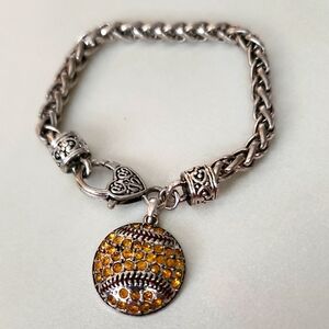 Softball/Baseball Charm Bracelet Previously Loved 7 Inches